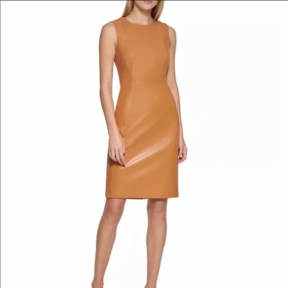 tuckernuck faux leather dress Dark Hunter Green Leather Manon Dress main image 0